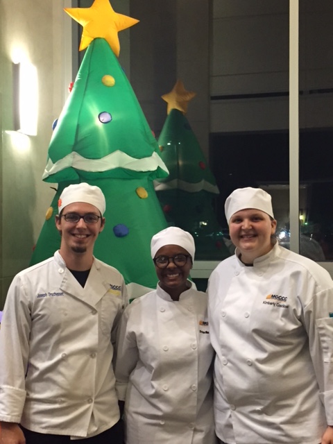 Winners of the Cookie Competition at MGCCC’s Holiday Hobnob this year are, from left, Joseph Trochessett, first place; Priscilla Wilson, second place; and Kimberly Costilow, third place.