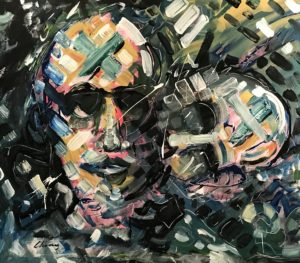 watercolor painting of man's face by Terry Cherry