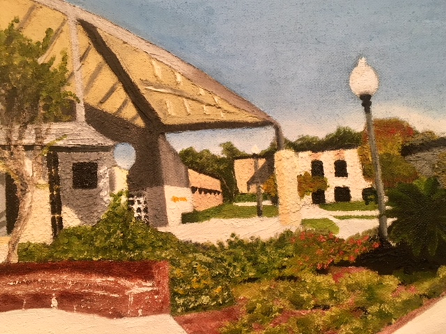 painting of buildings on the Jefferson Davis Campus